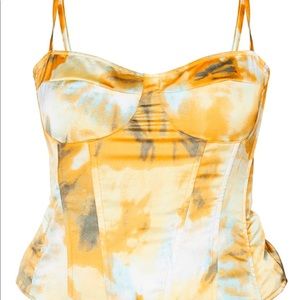 *NWT* PRETTY LITTLE THING Orange Tye Dye Corset top